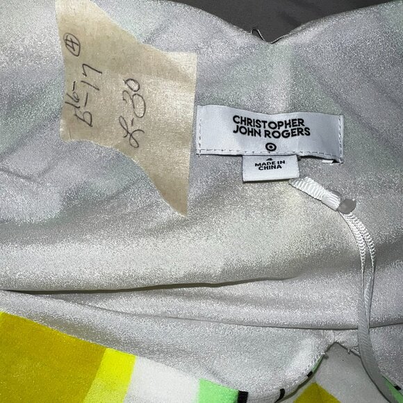 Christopher John Rogers x Target Yellow Stripe Midi Dress Small Ruffle Hem - Picture 8 of 8